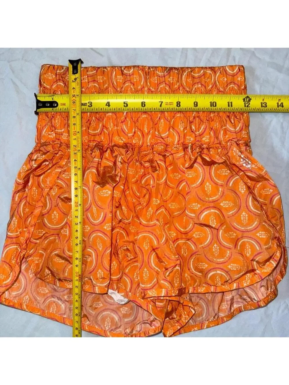Free People movement Women's Orange Shorts sz Small fall paisley print pocket